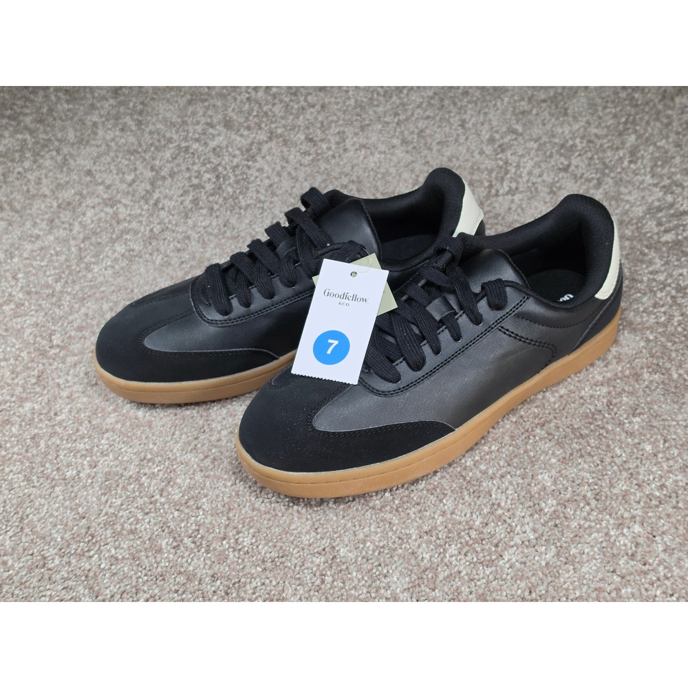 Goodfellow & Co Jeffrey Men's Sneakers Black Gum Sole Low‎ Top Shoes Size 7 NEW